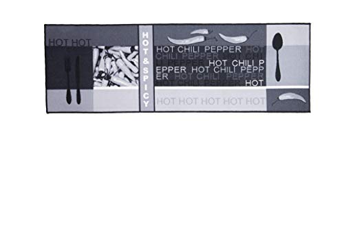 andiamo Teppichläufer Chilidesign Küchenteppich, Hot & Spicy, grau, Polyamid, 67 x 250 cm