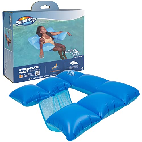 Swimways Comfort Cloud Sling Seat Pool Chair with Fast Inflation & Arm Support, Inflatable Pool Floats for Adults