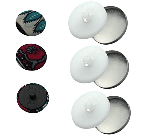 Knöpfe zum Beziehen mit Stoff - Knopfwerkzeug - Knopfrohlinge zur Herstellung von Knöpfen mit Stoff, zweiteilig (Rohlinge weiß 60er / 37 mm)