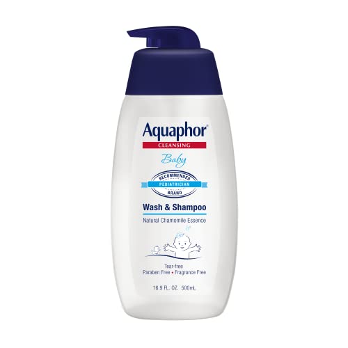 Aquaphor Baby Wash and Shampoo - Mild, Tear-free 2-in-1 Solution for Baby?s Sensitive Skin - 16.9 fl. oz. Pump