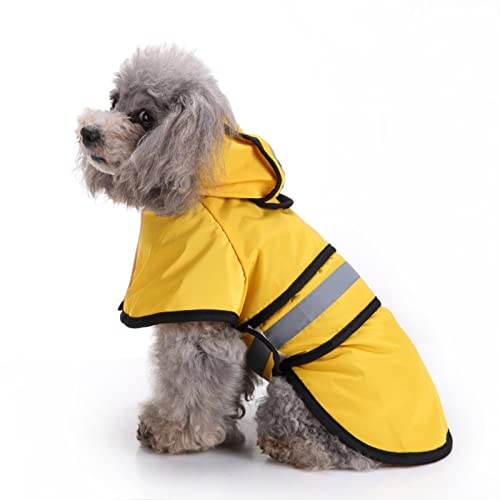 SUSOSU Hunde-Regenmantel Kleiner Großer Hund Großer Hund Haustier-Druck Regenmantel Reflektierende Hundekleidung Regenmantel Poncho,Yellow 3,XL
