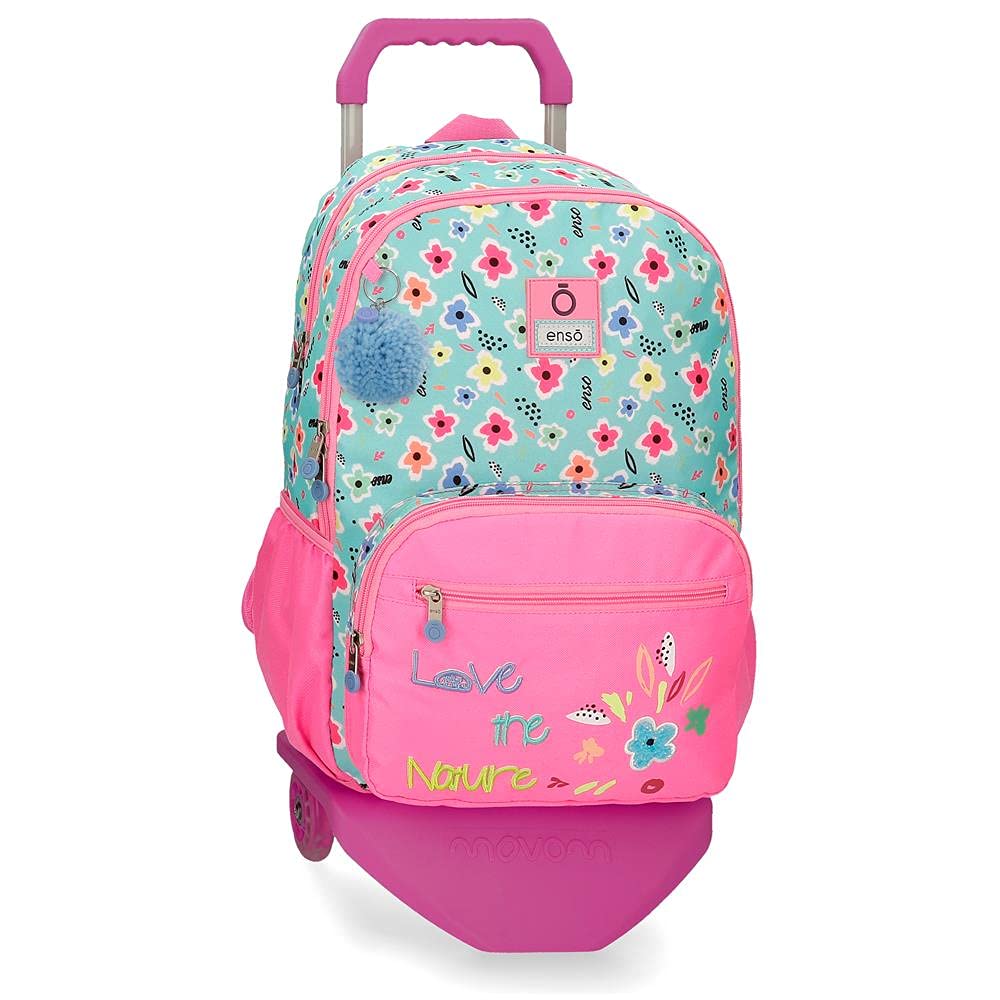 Enso Love the Nature Rucksack mit doppeltem Fach mit Trolley, mehrfarbig, 32 x 44 x 17 cm, Polyester, 23,94 l