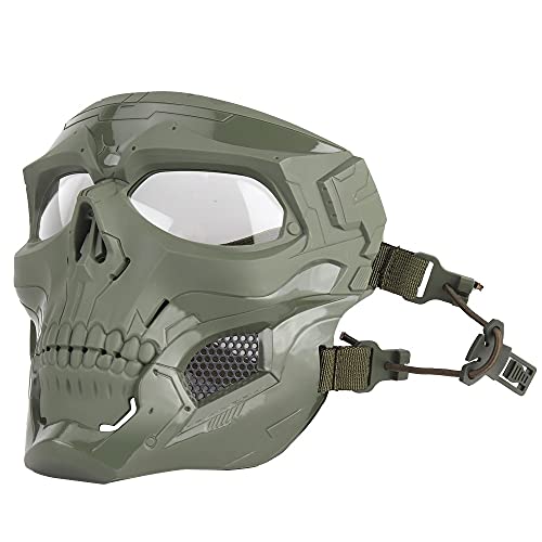Halloween-Maske Full Face-Skull-Skeleton-Masken mit Goggle for Cosplay-Film-Requisiten Maskerade-Party (Color : OD)