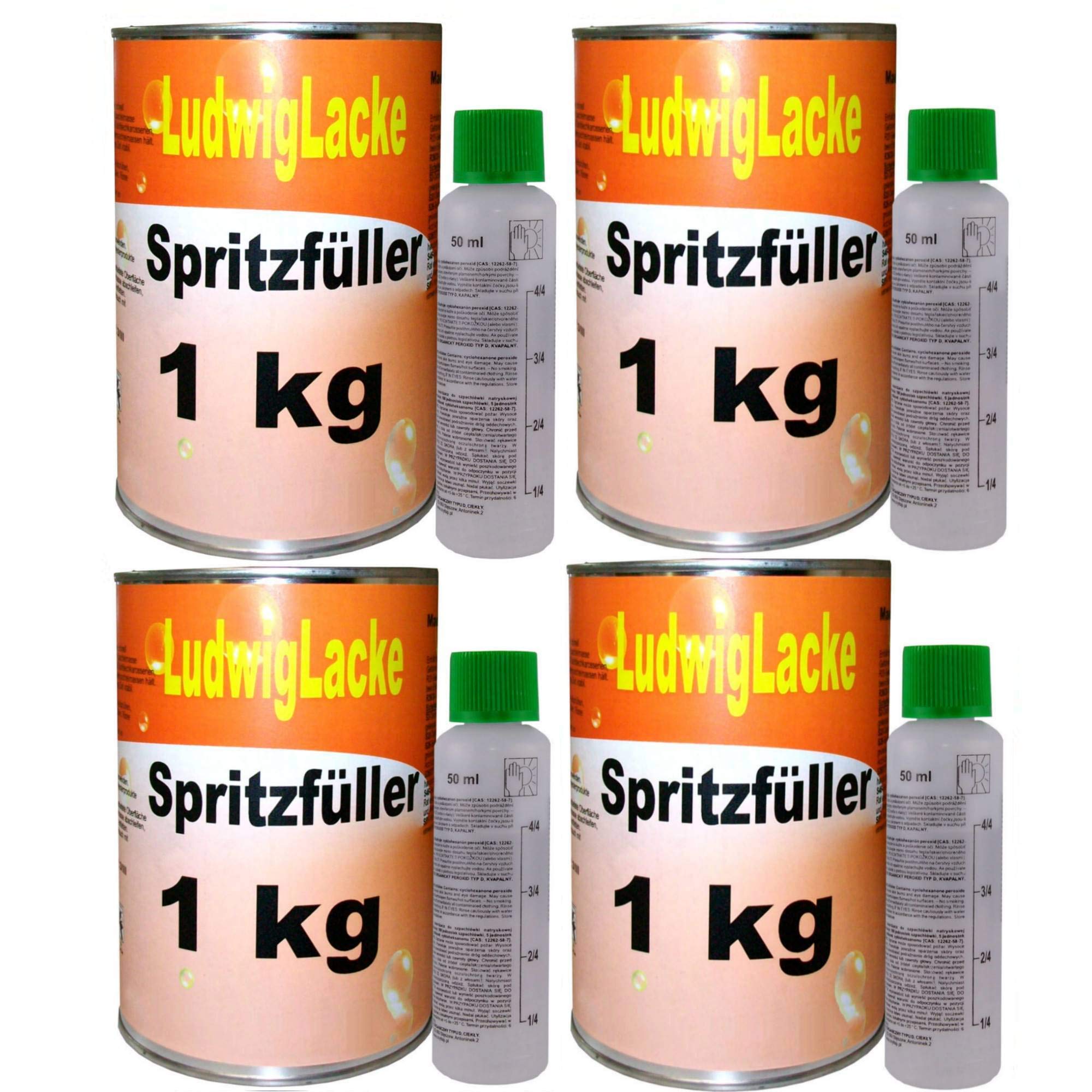 Spritzfüller 4 x1 kg Spritzspachtel Spachtelmasse für Lackierpistole