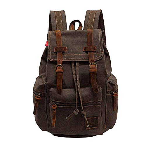 Koolehaoda Vintage Canvas with Cowhide Real Leather Chest Pack (1039-Armygreen)