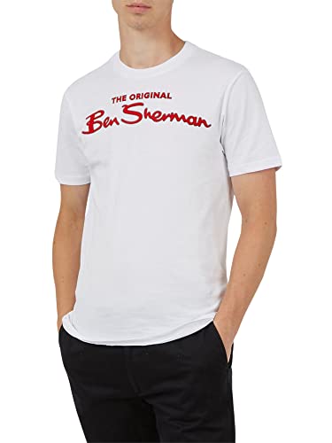 Ben Sherman Signature Flock Tee T-Shirts & Poloshirts Herren Weiss - XL - T-Shirts Shirt