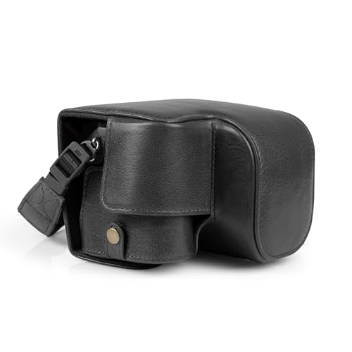 MegaGear Echtleder-Kameratasche für Sony Alpha a6700 - Stilvoll und Schützend (Schwarz)