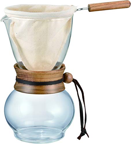 HARIO Kaffeezubereiter, Glas, Holz, Farblos, 1
