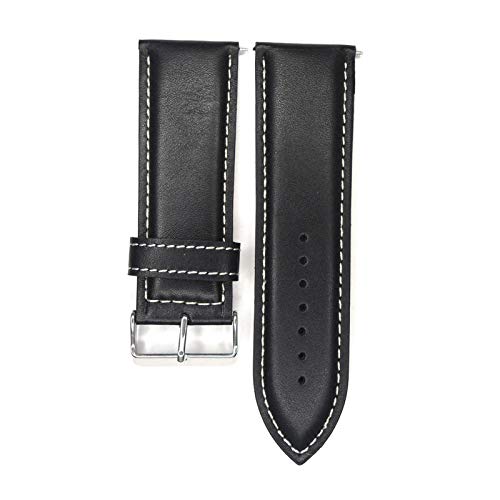 26mm/28mm/30mm Uhrenarmband-Uhrenarmband Große Vintage-Kalb-echtes Leder-Männer Dornschließe Armband schwarz A, 30mm