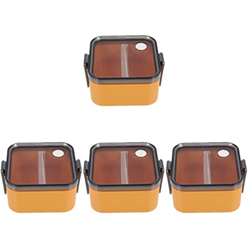 4 x Kunststoff-Bento-Box for Erwachsene, Lunchbox, Lunchbox for Frauen, Lunchbox for Erwachsene, quadratische Lunchbox