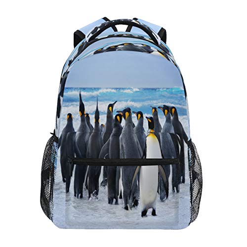 GIGIJY Animal Pinguin Rucksack Schule Büchertasche Reisen Casual Tagesrucksack für Kinder Mädchen Jungen Herren Damen