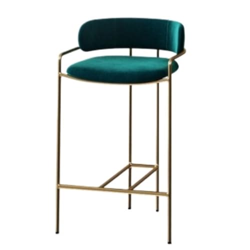 YEPENG Bar Stool Bar Stuhl Licht Luxus Café Milch Tee Shop Bar Rezeption Wohnzimmer Rückenlehne Hohe Hocker Stuhl Hohe Stuhl Barhocker (Color : Green, Size : A)