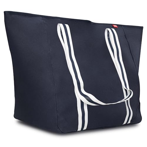 achilles Einkaufstasche zum Schultern, Shopper, große Strandtasche, Freizeittasche, blau, 75x32x46cm