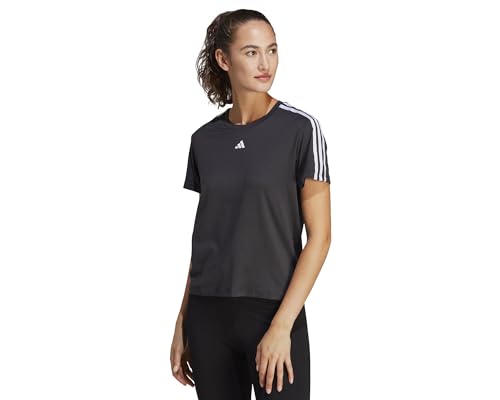 adidas Damen T-Shirt (Short Sleeve) Tr-Es 3S T, Black/White, IC5039, L