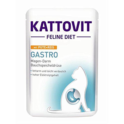 48 x 85 g | Kattovit | Gastro mit Pute und Reis Feline Diet | Nassfutter | Katze