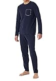 Schiesser Herren Schlafanzug lang-Nightwear Set Pyjamaset, Nachtblau_180259, 48/ S