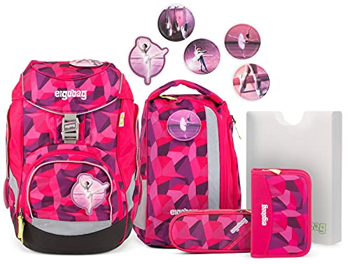 Ergobag Pack Prima Bärllerina, ergonomischer Schulrucksack, Set 6-teilig, 20 Liter, 1.100 g, Pink