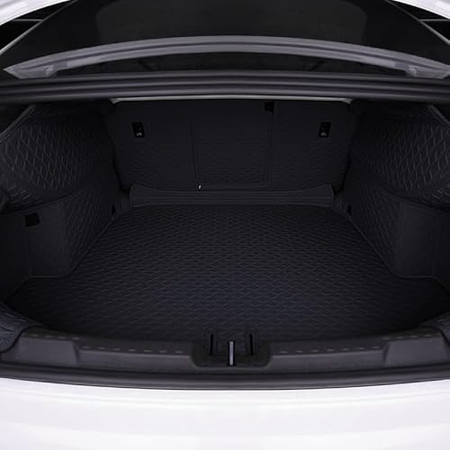 Auto VollstäNdige Abdeckung Leder Kofferraummatte, für Kia Sportage 2023 Kratzfest rutschfest Kofferraum Schutzmatten,A Black