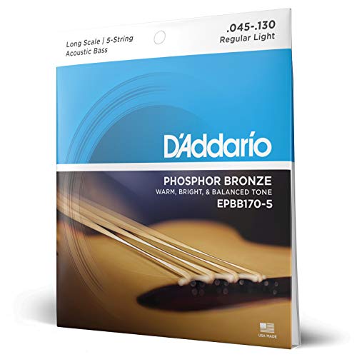 D'Addario EPBB170-5 Phosphor Bronze Akustik Bass Saitensatz 0,11 cm - 0,33 cm (.045 - .130 Zoll)