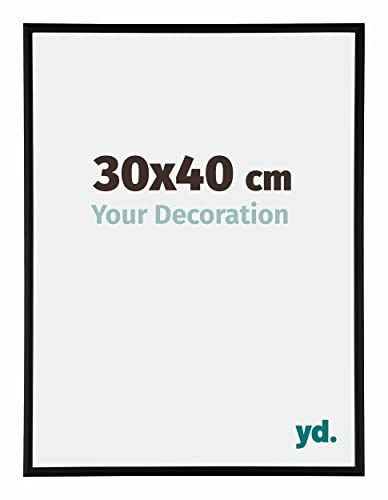 yd. Your Decoration - 30x40 cm - Bilderrahmen von Aluminium mit Acrylglas - Ausgezeichneter Qualität - Schwarz Matt - Antireflex - Fotorahmen - Kent.