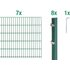 Metallzaun Grund-Set Doppelstabmatte verz. Grün beschichtet 7 x 2 m x 0,8 m