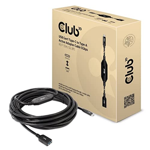 Club3D CAC-1538 USB Gen1 Typ-C auf Typ-A aktives Adapter-Kabel 5Gbps St./B 10 Meter