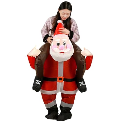 SMINNG Aufblasbares Weihnachtsmann-Kostüm, Lustiger Aufblasbarer Anzug Für Männer Und Frauen, Weihnachtsmann-Kostüm Für Erwachsene