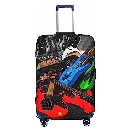 OPSREY Gepäckabdeckung mit Gitarrenmuster, elastisch, waschbar, für 53,3 - 81,3 cm, Schwarz , L