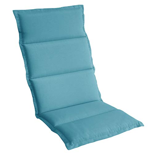 OUTLIV. Polsterauflage Klappsessel -Auflage Sitz- Rückenkissen 120x50x5 cm Hellblau Sitzauflage für Gartensessel und Gartenstuhl