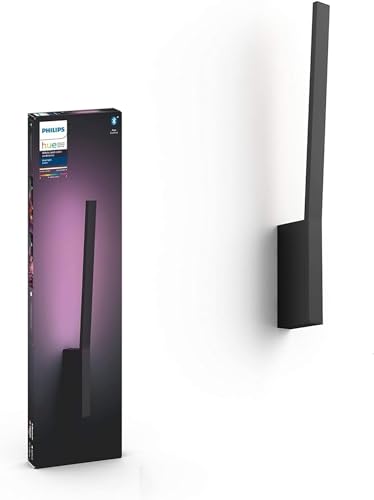 Philips Hue White & Col. Amb. LED Wandleuchte Liane, schwarz, dimmbar, 16 Mio. Farben, steuerbar via App, kompatibel mit Amazon Alexa (Echo, Echo Dot)