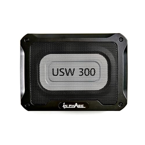In Phase Car Audio USW300 300W Untersitz Ultra Slim Compact Active Subwoofer System Druckguss Aluminium