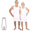 Pflegebody für Erwachsene bei Inkontinenz/Demenz, unisex, ärmellos/kurz, mit Beinreißverschluß, weiß, ActivePro (XL)