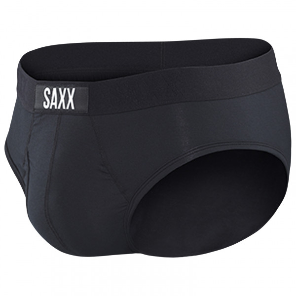 Saxx - Ultra Super Soft Brief Fly - Kunstfaserunterwäsche Gr M schwarz