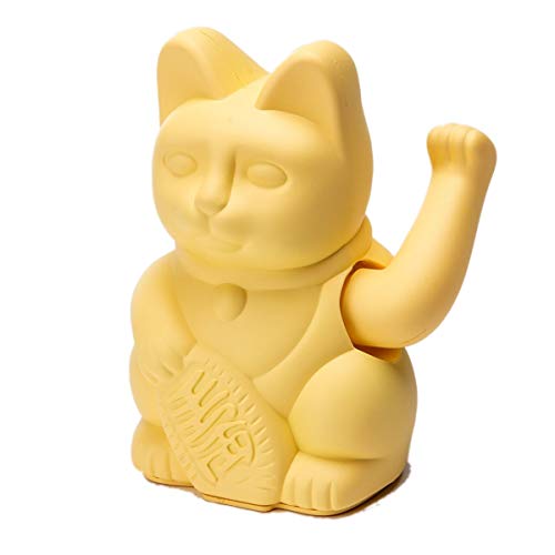 DONKEY Products - Lucky Cat Yellow - gelbe Winkekatze | Japanische Deko-Katze in stylischem matt-Farbton 15cm groß