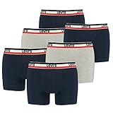 Levi's Herren Sportswear Logo Men's Boxer Briefs (6 Pack) Boxer Shorts, Farbe:Navy/Grey Melange, Bekleidungsgröße:S