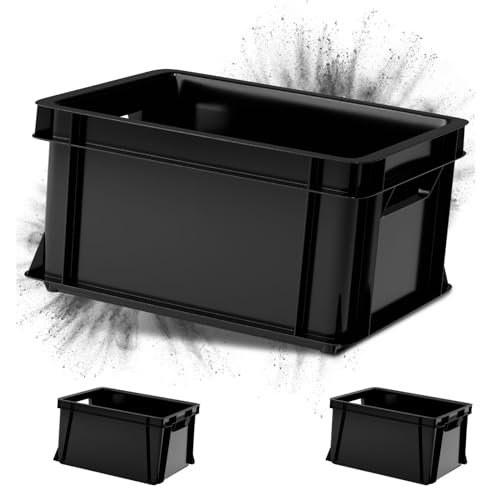ARTECSIS 3er Set Minibox Aufbewahrungsbox 11L Transport- und Lagerbox aus stabilem Kunststoff stapelbar Anthrazit