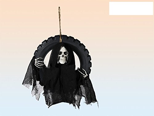 Halloween Figur Skelett im Reufen mit Licht & Sound