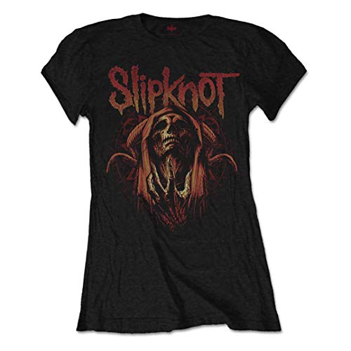 Slipknot Offizielles schwarzes Skinny Damen-T-Shirt Metall 'Evil Hexe' Gr. 42, Schwarz