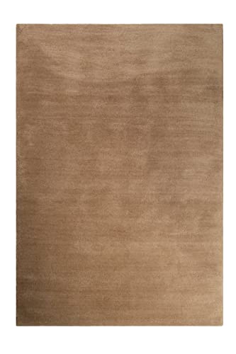 wecon home Kuschelig weicher Esprit Hochflor Teppich, bestens geeignet fürs Wohnzimmer, Schlafzimmer und Kinderzimmer LOFT(120 x 170 cm, Sand braun)