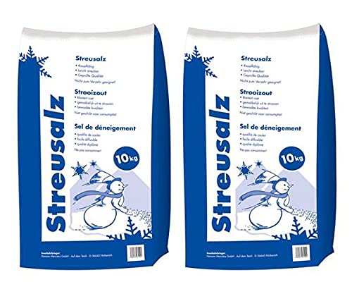 Hamann Streusalz 20 kg - Streusalz Auftausalz Tausalz - Langzeitwirkung bei dickeren Eis & Schneeschichten