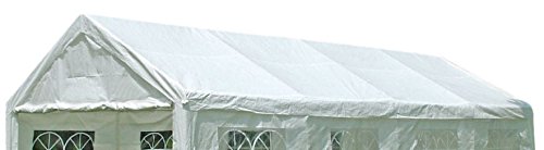 DEGAMO Ersatzdach Dachplane für Profi Partyzelt 4x8 Meter, PVC Weiss 480g/m², incl. Spanngummis …