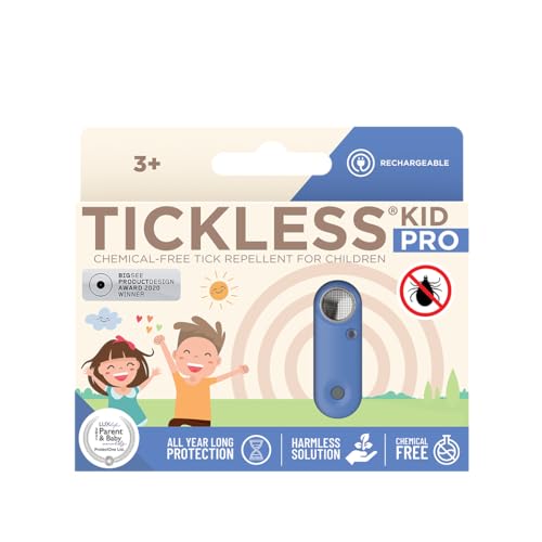 Tickless Kid Pro Wiederaufladbarer Ultraschall Zeckenschutz für Kinder, Griechisches Blau