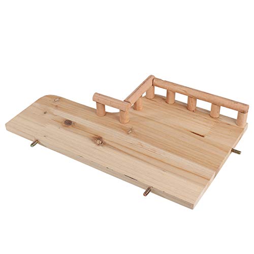 Nicoone Holz Rest Plattform mit Geländer Kleine Pet Holz Spielzeug für Hamster Kleine Tiere Klettern (Größe: 20X33 5X5cm/ 7 9X13 2X2 Zoll)