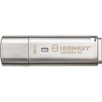 Kingston Ironkey Locker+ 50 16GB verschlüsselter USB-Stick | USB 3.2 Gen 1 | XTS-AES Schutz | Multi-Passwort-Sicherheitsoptionen | automatische Cloud-Backup | Metallgehäuse | IKLP50/16GB