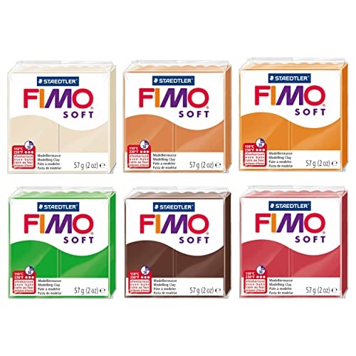 FIMO Staedtler Soft Polymer Ofen-Modelliermasse, Herbsttöne, 6 Stück