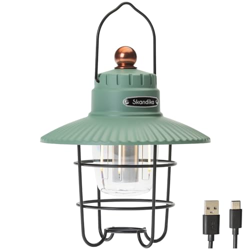 Skandika Soroya LED Campinglampe im Retro-Stil | Verstellbare Lichtfarbe, dimmbar, 2000 mAh Akku, 500 Lumen | Ideal für Camping, Garten, Outdoor-Aktivitäten