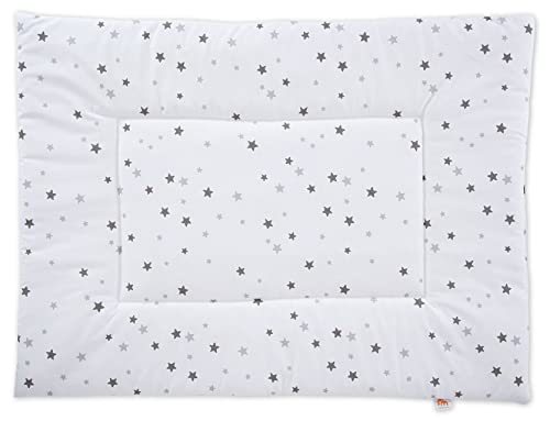 FabiMax Laufgittereinlage für Laufgitter 75x100 cm, graue Sterne auf weiß