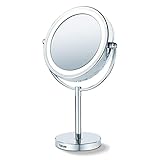Beurer Kosmetikspiegel mit Lichtern, 17 cm, verchromt, Schminkspiegel
