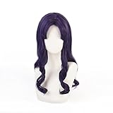 Katsuragi Misato Cosplay Wig Katsuragi Purple Women Cute Long Curly Fake Hair Katsuragi Anime Halloween Party Wigs
