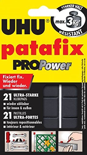 UHU 47905 patafix PROPower, ultra-starke Klebepads, fixiert Objekte bis zu 3kg (10 Packungen = 210 Klebestücke)